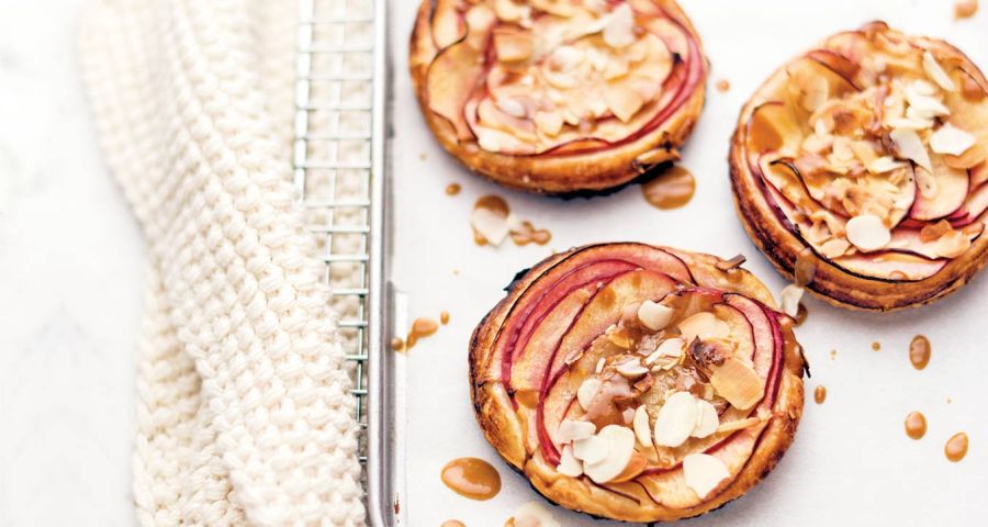 Apple and salted caramel tartlets