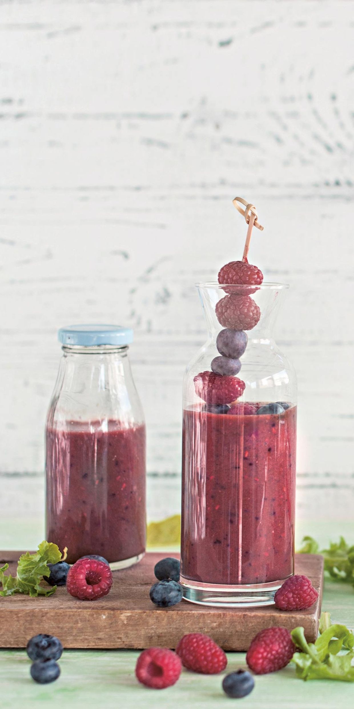 Smoothie ai mirtilli e lamponi