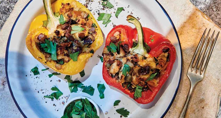 Neapolitan style stuffed peppers