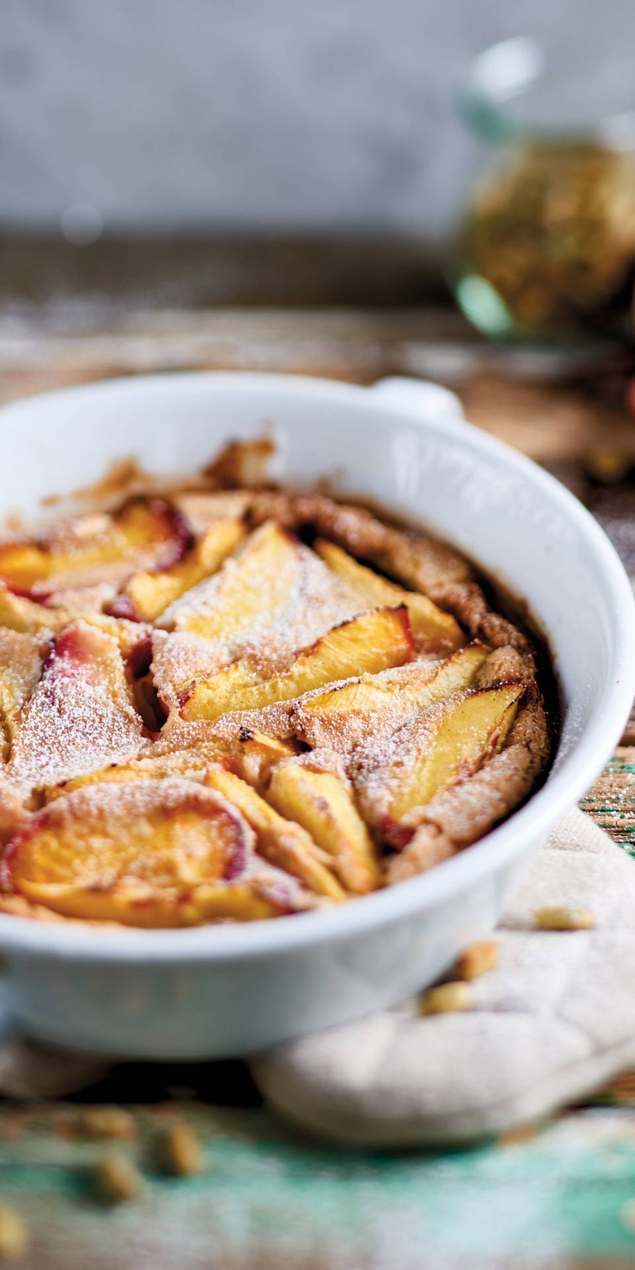 Clafoutis di pesche al latte di cocco