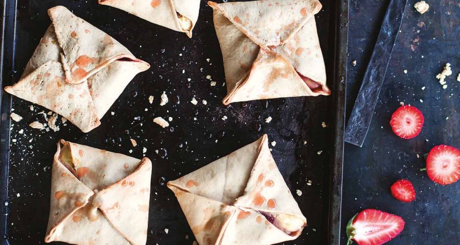 Ricotta and strawberry turnovers