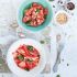 Sweet watermelon and elderflower syrup soup