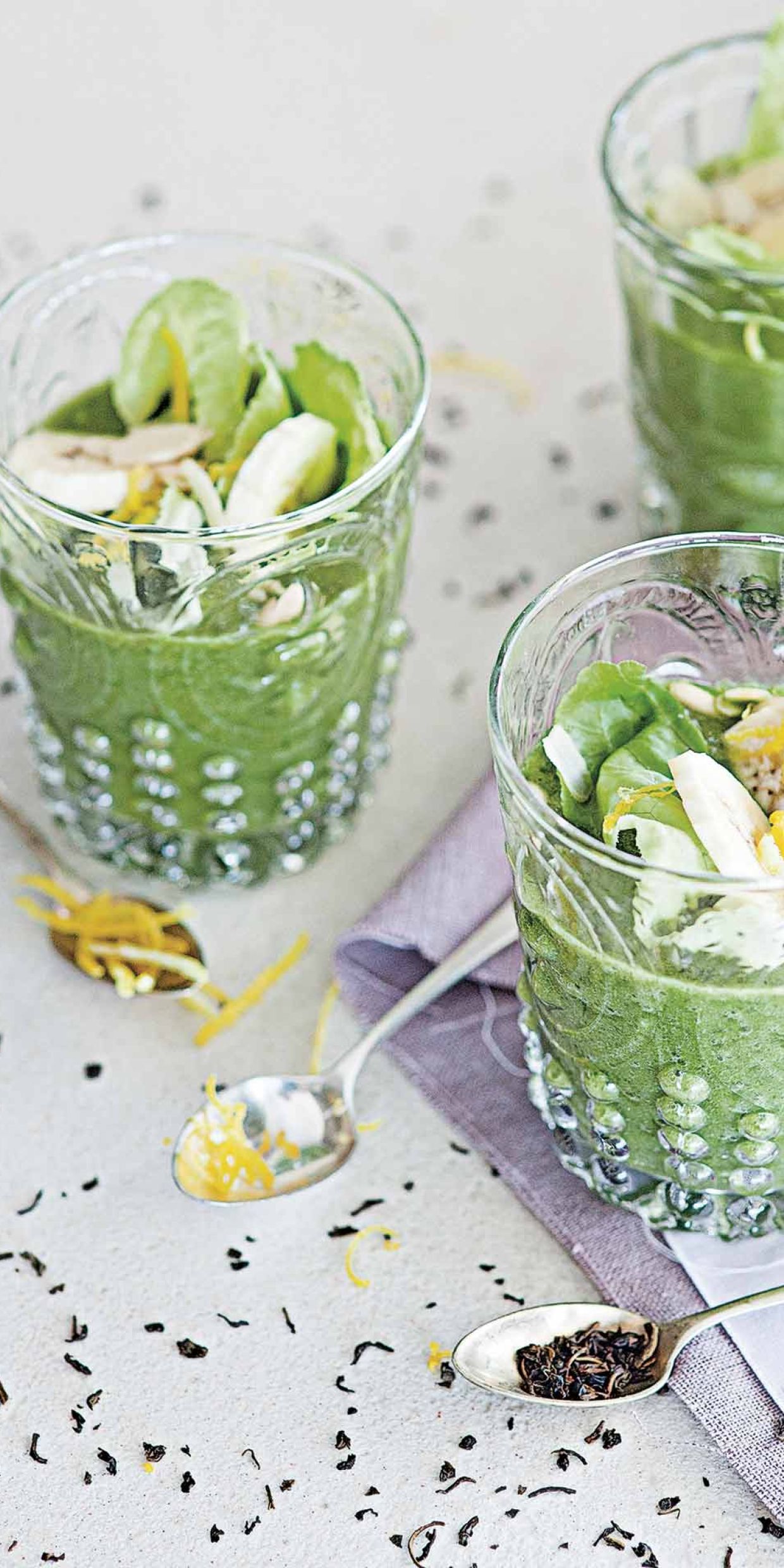Smoothie di lattuga e banana al thè verde