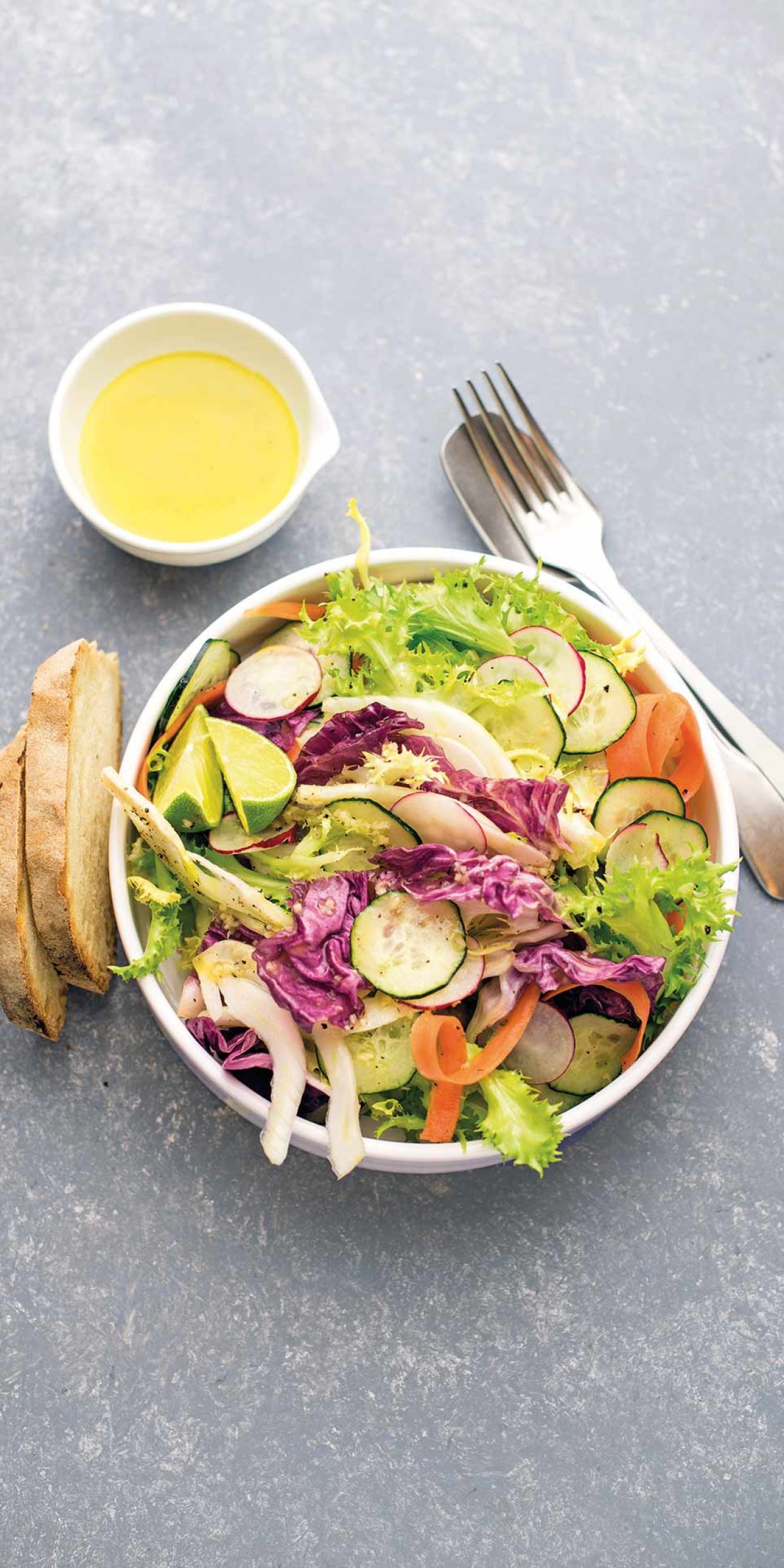 Insalata croccante con citronnette allo zenzero