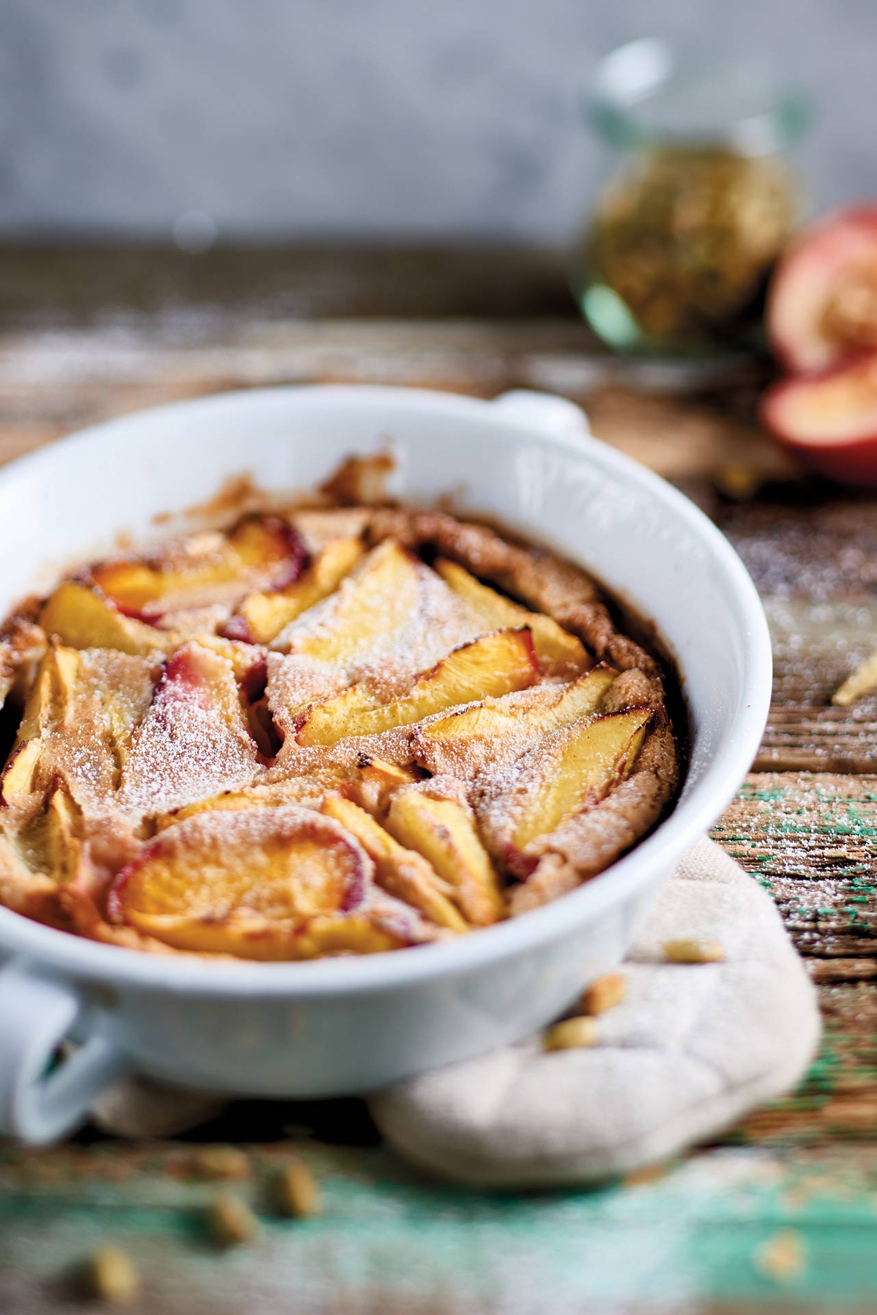 Clafoutis di pesche al latte di cocco