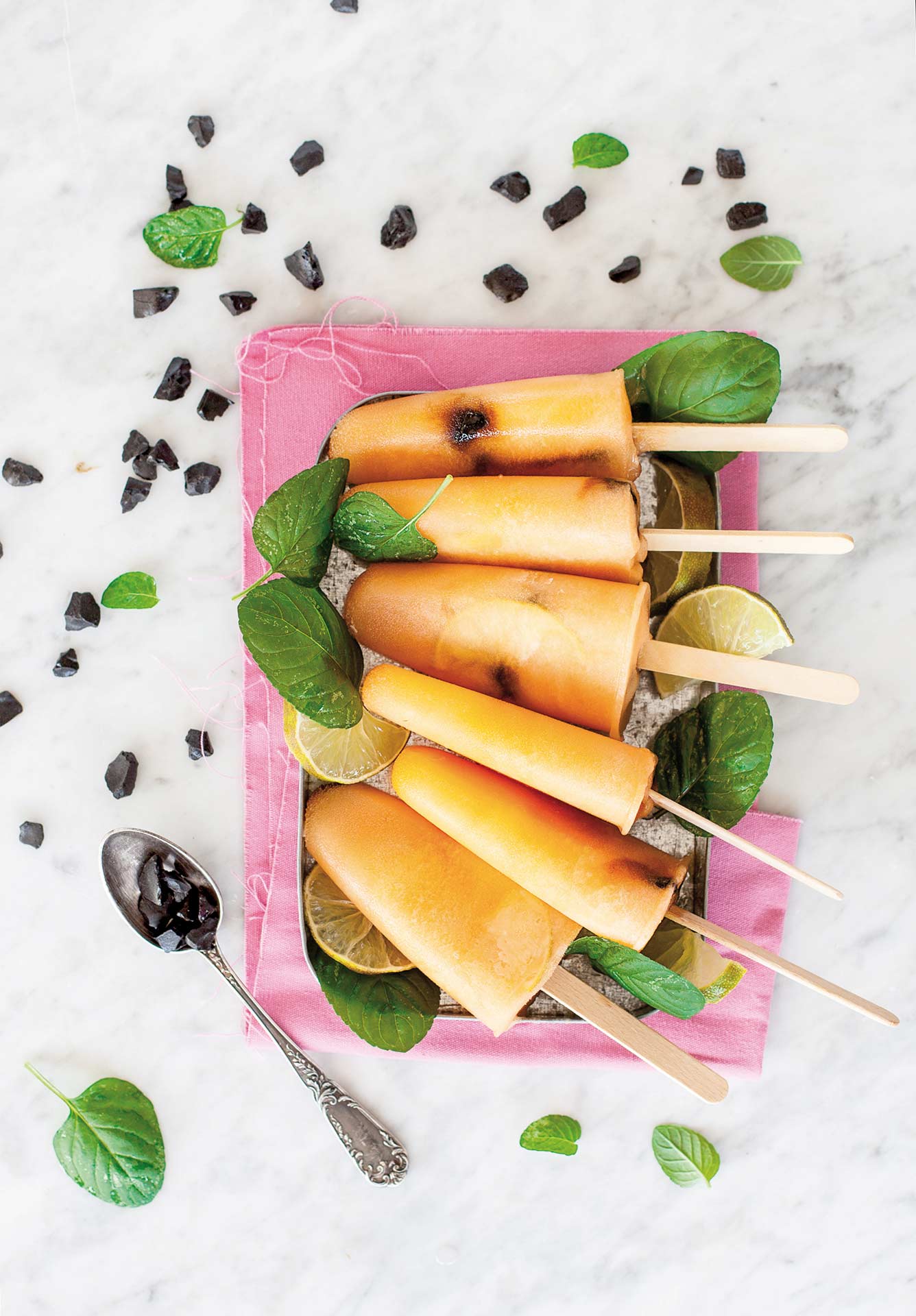 Ghiaccioli al melone, lime e liquirizia