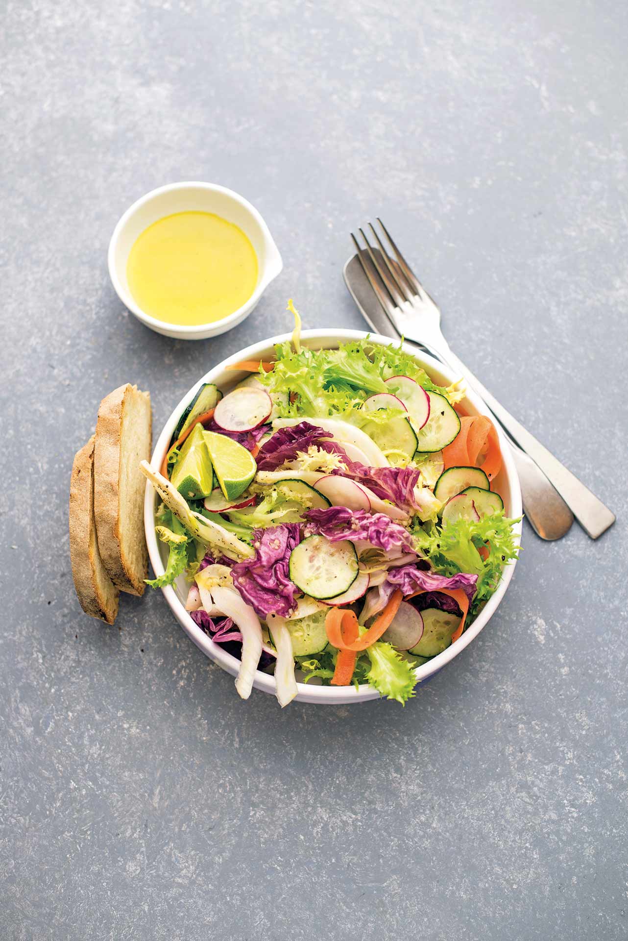 Insalata croccante con citronnette allo zenzero