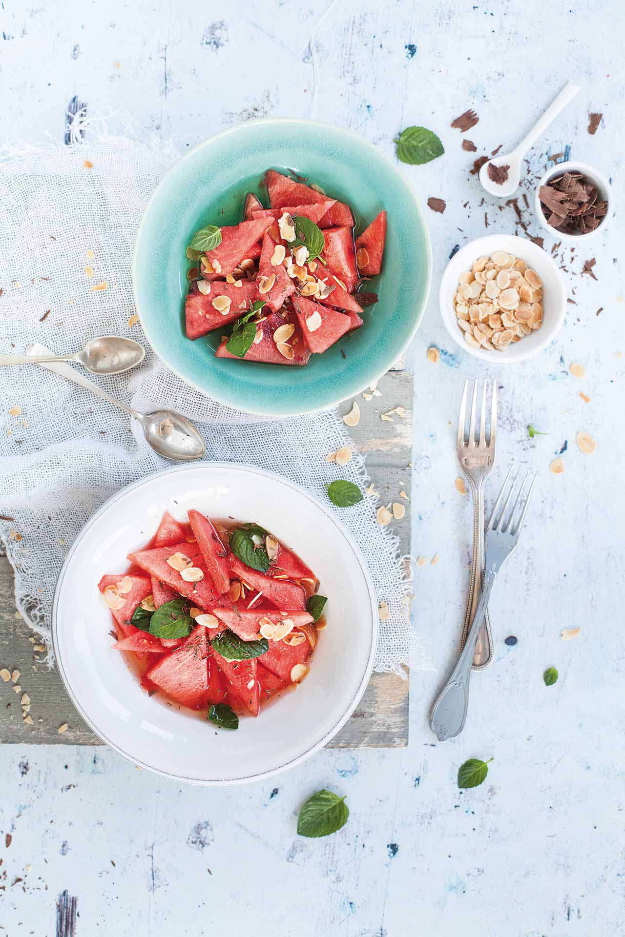 Zuppetta dolce di cocomero e  sciroppo di sambuco