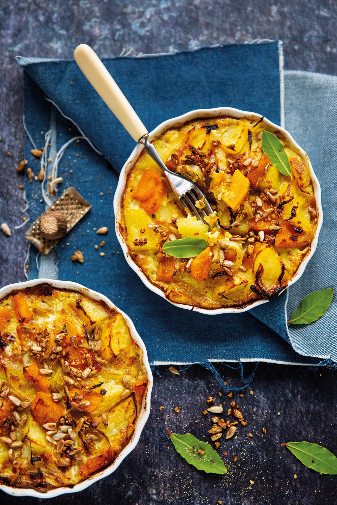 Gratin di patate e zucca  alla noce moscata